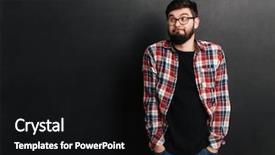  Presentation with cage - Slide deck featuring attrition - cheerful man dressed in shirt background and a black colored foreground