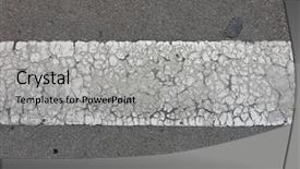  Presentation with cracked - Audience pleasing slide deck consisting of attrition - cracked road markings backdrop and a light gray colored foreground