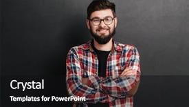  Presentation with cage - Beautiful PPT theme featuring attrition - happy man dressed in shirt backdrop and a black colored foreground