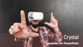  Presentation with virtual reality - Cool new theme with attrition - man dressed in shirt backdrop and a tawny brown colored foreground