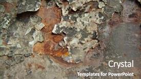  Presentation with metal - Theme having attrition - old rusty painted metal background background and a  colored foreground