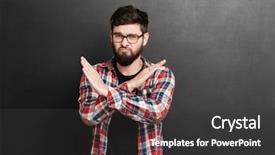 Presentation with cage - Slides with attrition - serious man dressed in shirt background and a dark gray colored foreground