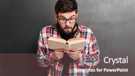  Presentation with cage - Slides featuring attrition - surprised man dressed in shirt background and a violet colored foreground