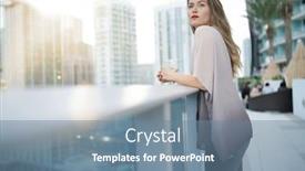  Presentation with elegant - Slides consisting of young woman on rooftop bar background and a seafoam green colored foreground