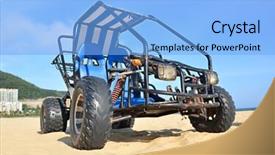  Presentation with vehicle - Slide deck consisting of atv - small all terrain vehicle background and a light blue colored foreground