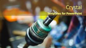  Presentation with atv - Colorful presentation theme enhanced with atv constant-velocity cv joint repair in old garage backdrop and a tawny brown colored foreground