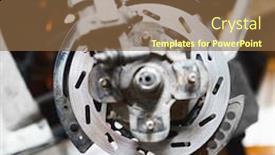  Presentation with atv - Cool new PPT theme with hydraulics - atv hydraulic disc brake caliper backdrop and a tawny brown colored foreground