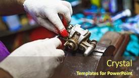  Presentation with atv - Beautiful slide set featuring hydraulics - atv hydraulic disc brake caliper backdrop and a tawny brown colored foreground