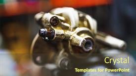  Presentation with atv - Slide set having atv hydraulic disc brake caliper background and a tawny brown colored foreground