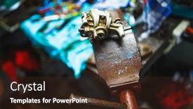  Presentation with brake - Slide set featuring atv-hydraulic-disc-brake-caliper background and a wine colored foreground