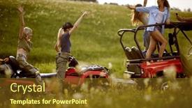 Presentation with atv - PPT layouts enhanced with atv-quad-bike-of-mountains background and a tawny brown colored foreground