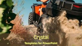  Presentation with atv - Beautiful slides featuring quadbike - atv rider climbing the sand backdrop and a tawny brown colored foreground