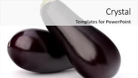  Presentation with eggplant - PPT theme featuring aubergine vegetable on white background and a white colored foreground