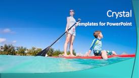  Presentation with mother board - PPT layouts with aubs - mother and son paddling background and a teal colored foreground