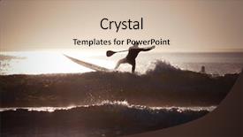  Presentation with silhouette of man worship - PPT theme consisting of aubs - silhouette of a man paddle background and a soft green colored foreground