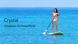 Presentation with hawaii - Beautiful presentation featuring aubs - stand up paddle board woman backdrop and a teal colored foreground