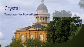  Presentation with water farming canals california - Amazing presentation theme having auburn courthouse in california backdrop and a sky blue colored foreground