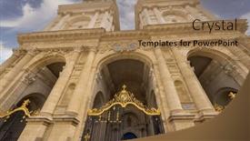  Presentation with unesco - Theme with auch-cathedral-cathedrale-sainte-marie background and a coral colored foreground