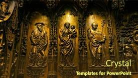  Presentation with unesco - Slide deck with auch-cathedral-cathedrale-sainte-marie background and a tawny brown colored foreground