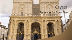  Presentation with unesco - PPT theme consisting of auch-cathedral-cathedrale-sainte-marie background and a coral colored foreground