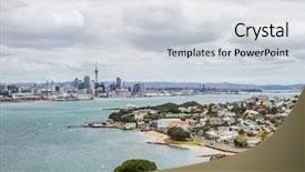  Presentation with view of rotterdam city - Theme featuring auckland city view from devonport background and a  colored foreground