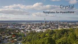  Presentation with eden - Cool new presentation theme with auckland-new-zealand-city-panorama backdrop and a light blue colored foreground