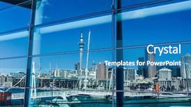  Presentation with cbd - Beautiful presentation theme featuring auckland skyline in cbd central backdrop and a  colored foreground