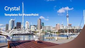  Presentation with cbd - Cool new presentation theme with auckland skyline in cbd central backdrop and a  colored foreground