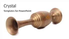  Presentation with auction - Slides consisting of auction art - ancient copper indian vase background and a white colored foreground