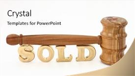  Presentation with auction - Audience pleasing slide set consisting of auction concept with wooden gavel backdrop and a white colored foreground