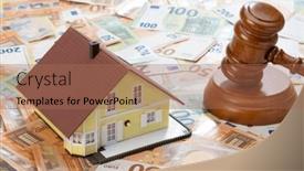  Presentation with auction - PPT layouts consisting of auction-gavel-and-house background and a coral colored foreground