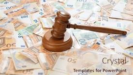  Presentation with auction - Presentation featuring auction-gavel-on-euro-background background and a lemonade colored foreground