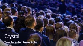  Presentation with congress - Cool new PPT layouts with audience - people attend business conference backdrop and a wine colored foreground