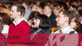  Presentation with hostile people - Slides consisting of audience - people in the hall background and a crimson colored foreground