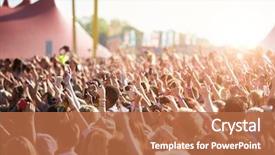  Presentation with festival music - Beautiful presentation design featuring audience at outdoor music festival backdrop and a red colored foreground