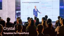  Presentation with conference images - Amazing presentation theme having audience at the conference hall backdrop and a wine colored foreground