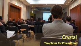  Presentation with acting - Amazing presentation theme having audience listens to the acting backdrop and a tawny brown colored foreground