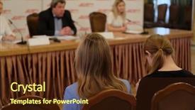  Presentation with audience - Amazing presentation theme having audience listens to the acting backdrop and a  colored foreground