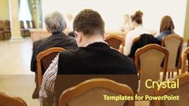  Presentation with acting - Cool new presentation theme with audience listens to the acting backdrop and a  colored foreground