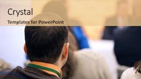  Presentation with acting - Slides having audience listens to the acting background and a  colored foreground