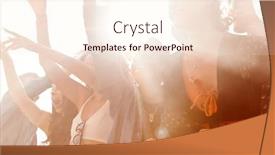  Presentation with outdoor festival - Cool new slide deck with audience with colored smoke behind barrier dancing and singing at outdoor festival enjoying music backdrop and a cream colored foreground