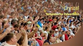  Presentation with audience - Beautiful slide deck featuring audience backdrop and a tawny brown colored foreground