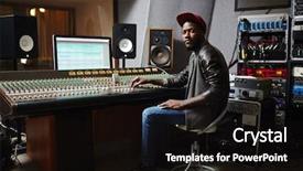  Presentation with rapper - Colorful theme enhanced with audio - young african-american rapper in baseball backdrop and a wine colored foreground