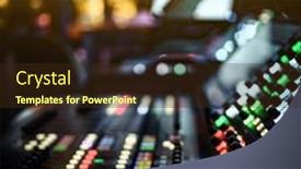  Presentation with music production - Slides featuring audio-adjusting-control-mixer background and a wine colored foreground