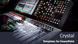  Presentation with music production - Presentation enhanced with audio-adjusting-control-mixer background and a dark gray colored foreground