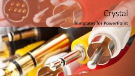  Presentation with audio video - Audience pleasing PPT theme consisting of audio and video cable backdrop and a red colored foreground