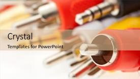  Presentation with audio video - Colorful slide set enhanced with audio and video cable backdrop and a coral colored foreground