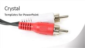 Presentation with audio video - Presentation theme featuring audio and video jacks isolated background and a white colored foreground