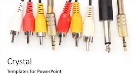  Presentation with audio video - Presentation theme having audio and video jacks isolated background and a white colored foreground