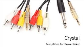  Presentation with audio video - Theme enhanced with audio and video jacks isolated background and a white colored foreground